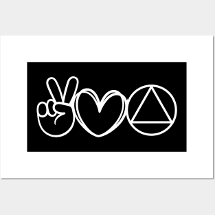 Peace Love Serenity AA Symbol Posters and Art